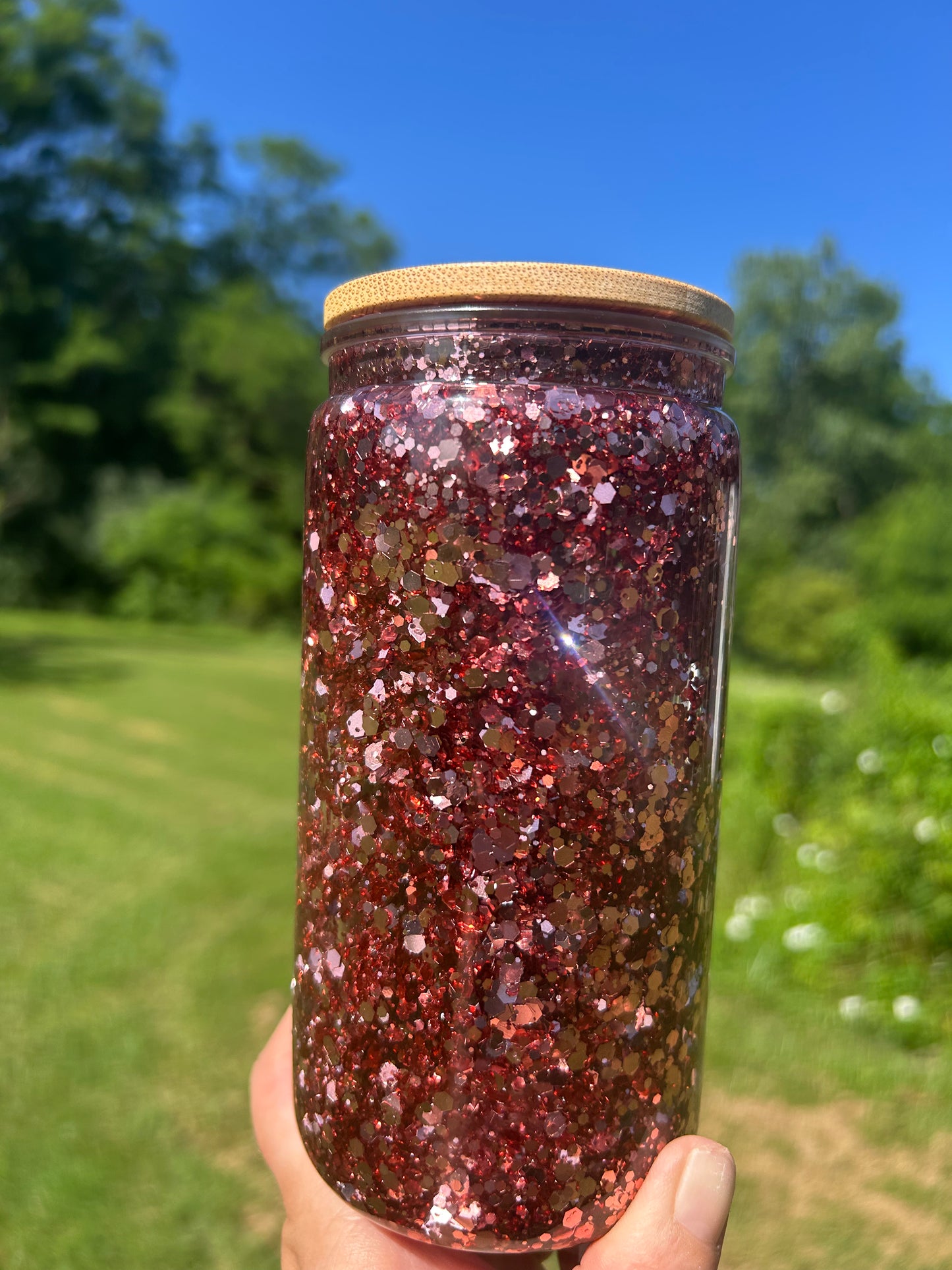 Glitter snow globe tumbler